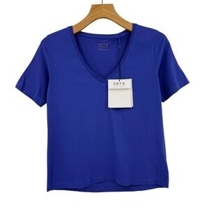 SKFK SkunkFunk HAMALAU BASIC Short Sleeve V-Neck TEE in Royal Blue US 6